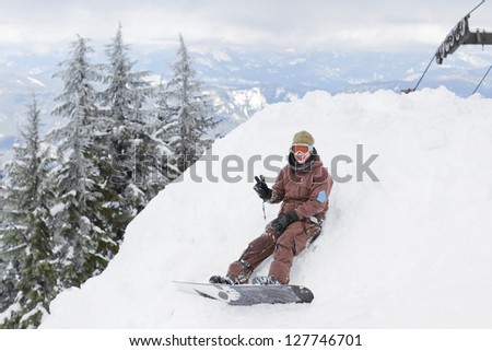 Similar – Foto Bild Schneepiste in den Allgäuer Alpen