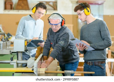 Male Students In A Woodwork Class