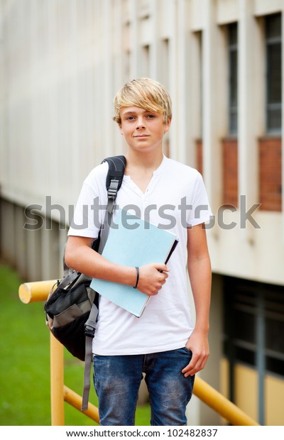 Male Teen High School Student Front Stock Photo 102482837 | Shutterstock