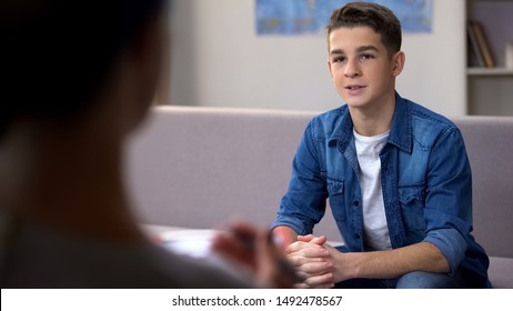 Male teenager on professional skills consultation before entering university