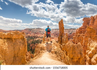 Male tourist enjoying the scenic view at the Bryce Canyon, Utah - Powered by Shutterstock