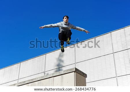 Similar – Image, Stock Photo streetyoga Gymnastics Yoga