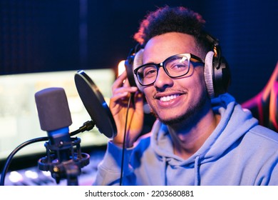 Male Vocal Artist Singer Podcaster Curly Stock Photo 2203680881 ...