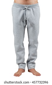 Male Warm Gray Fleece Pants