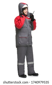Male In Winter Workwear Isolated View