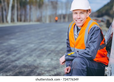 Male Worker Road Construction