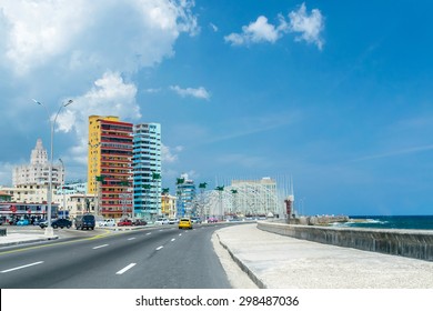 Malecon And USA Embassy, La Havana, Cuba