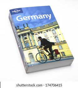 MALESICE, CZECH REPUBLIC - FEBRUARY 01, 2014: Travel Guide To Germany In English Language Published By Lonely Planet.