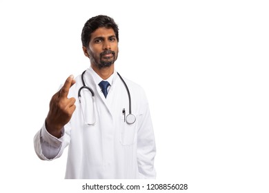 Malevolent Indian Pysician Crossing Fingers Only Stock Photo 1208856028 ...