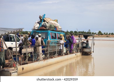 MALI - AUGUST 17: Ferry on the River Niger, forced use to access Djene City, August 17, 2009 in Djenne, Mali