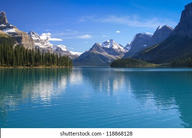 Maligne Lake at the Jasper Nation Park in Canada