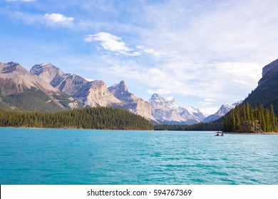 Maligne Lake In Jasper National Park, Alberta, Canada