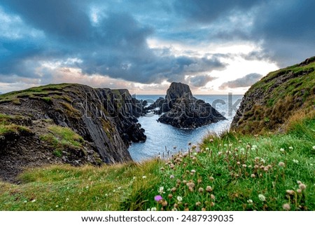 Malin Head Cliffs at Sunset in a Storm