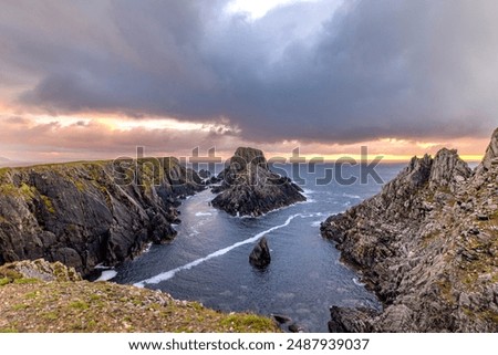 Malin Head Cliffs at Sunset in a Storm