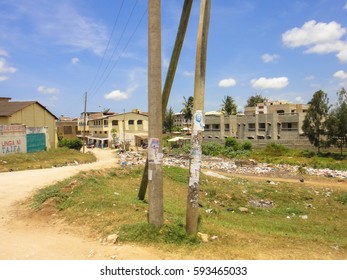 MALINDI/KENYA - SEPTEMBER 4 2013: Streets And Buildings Of Malindi Town. Eastern Africa