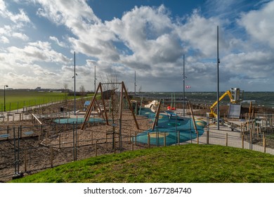 Malmo - Sweden Mars 08 2020: A Newly Built Playground In Malmo On The Ribersborg Beach
