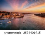 Malta island Mediterranean sea Marsaskala harbor morning 