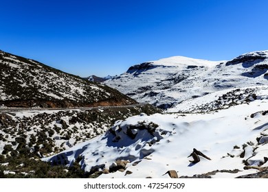 Maluti Mountains In Snow During Winter, Lesotho