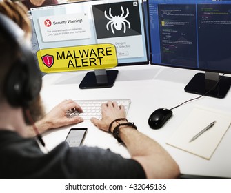 Malware Alert Virus Notification Concept