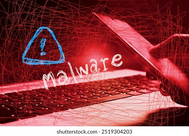 Malware attack alert , virus detection , threats protection