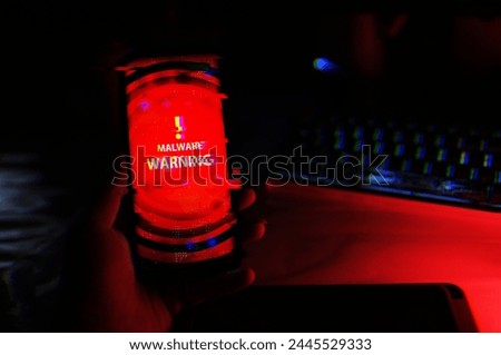 Malware attack Smartphone., Alert concept.