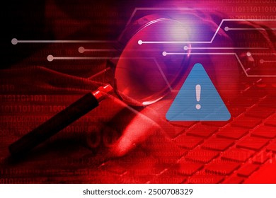 Malware attack virus alert , malicious software infection , cyber security awareness training to protect business information from threat attacks
