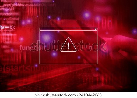 Malware attack virus alert , malicious software infection , cyber security awareness training to protect business information from threat attacks