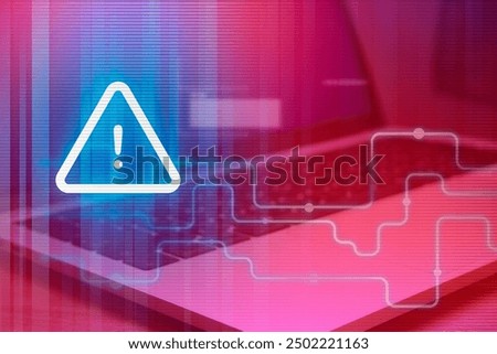 Malware attack virus alert , malicious software infection , cyber security awareness training to protect business information from threat attacks