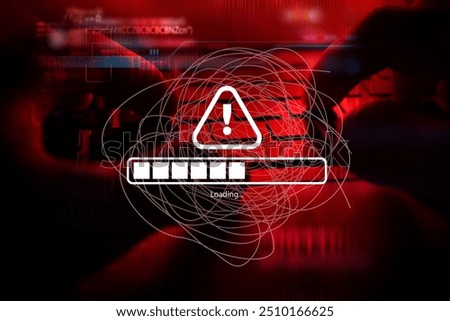 Malware attack virus alert , malicious software infection , cyber security awareness training to protect business information from threat attacks