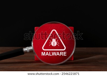 Malware attack virus alert , malicious software infection , cyber security awareness training to protect business information from threat attacks