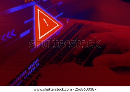 Malware attack virus alert , malicious software infection , cyber security awareness training to protect business information from threat attacks 