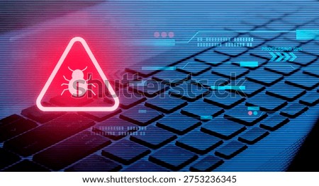 Malware attack virus alert , malicious software infection , cyber security awareness training to protect business information from threat attacks