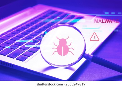 malware detection , threat monitoring , virus scan , cyber security awareness concept