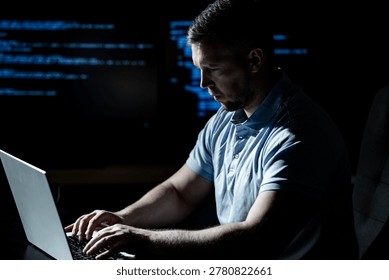 Malware hacker develops malicious software. Malware hacker infects computer network. Malware hacker bypasses security system. Malware hacker spreads digital threat. - Powered by Shutterstock - Get 15% off with code: PIKWIZARD15