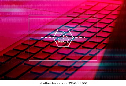 Malware infected , virus detection in computer system , security awareness concept