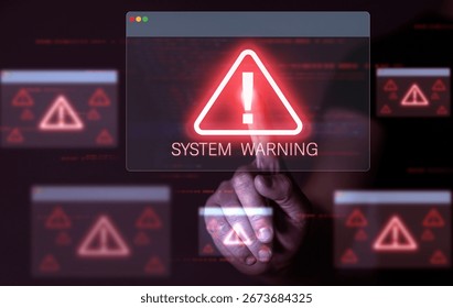 Malware or malicious,virus, attack data and spyware software.System hack warning alert.Cyber ​​attack on computer network. Cyber security and cybercrime.