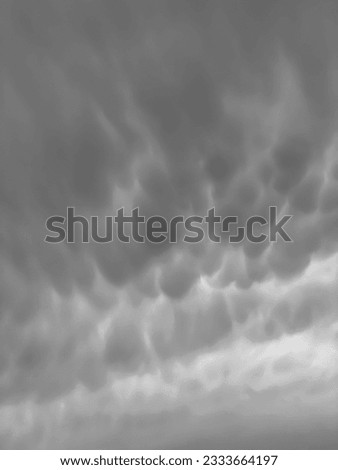 Mammatus clouds before storm coming.