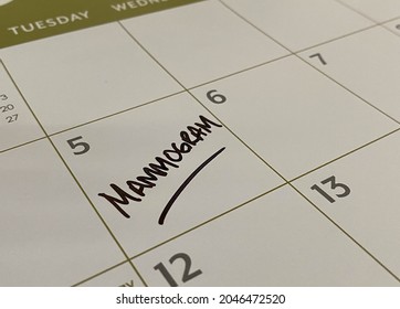 The mammogram appointment on the calendar in October, which is breast cancer awareness month 