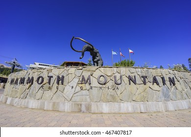 The Mammoth Statue In Mammoth Lake With Blue Sky