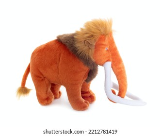 Mammoth Toy, Soft Elephant Isolated On White Background