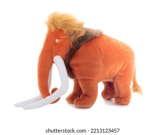 Mammoth Toy, Soft Elephant Isolated On White Background