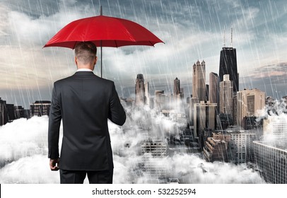 9,498 Man With Umbrella In A Storm Images, Stock Photos & Vectors ...