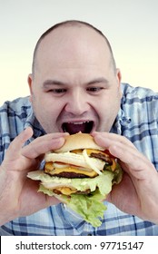 Man About Eat Big Cheeseburger Stock Photo 97715147 | Shutterstock