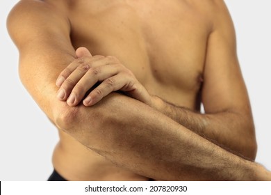 Man Affected By Tennis Elbow Or Lateral Epicondylitis