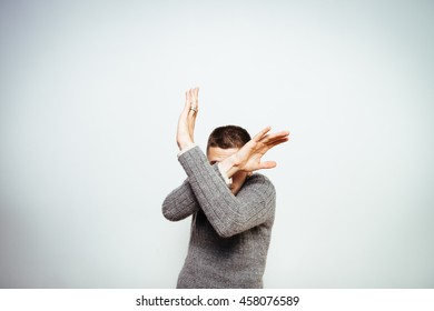 The man is afraid of fear