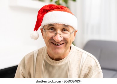 Man Alone On Christmas Party, Old Man.