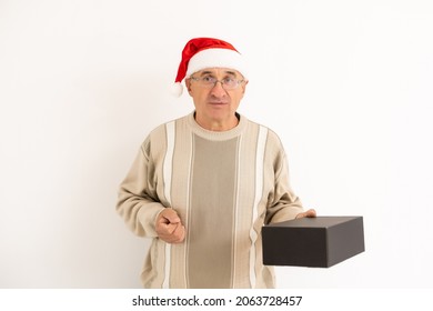 Man Alone On Christmas Party, Old Man.