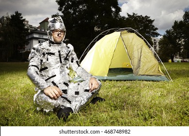 Man In Aluminium Foil Want To Avoid Eavesdropping