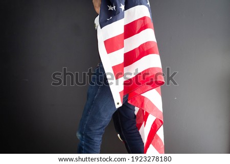 African boy with American flag