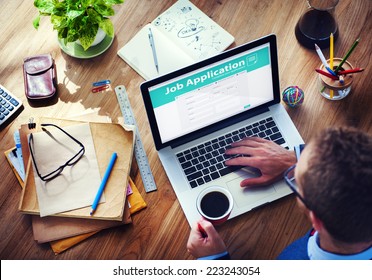 Man Applying for a Job on the Internet - Shutterstock ID 223243054